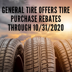 General Tire Offers Tire Purchase Rebates through 10/31/2020